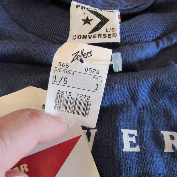 Vintage Converse T-Shirt Sz Large Pro Star Basketball Blue New Old Stock NWT NOS - Picture 12 of 12